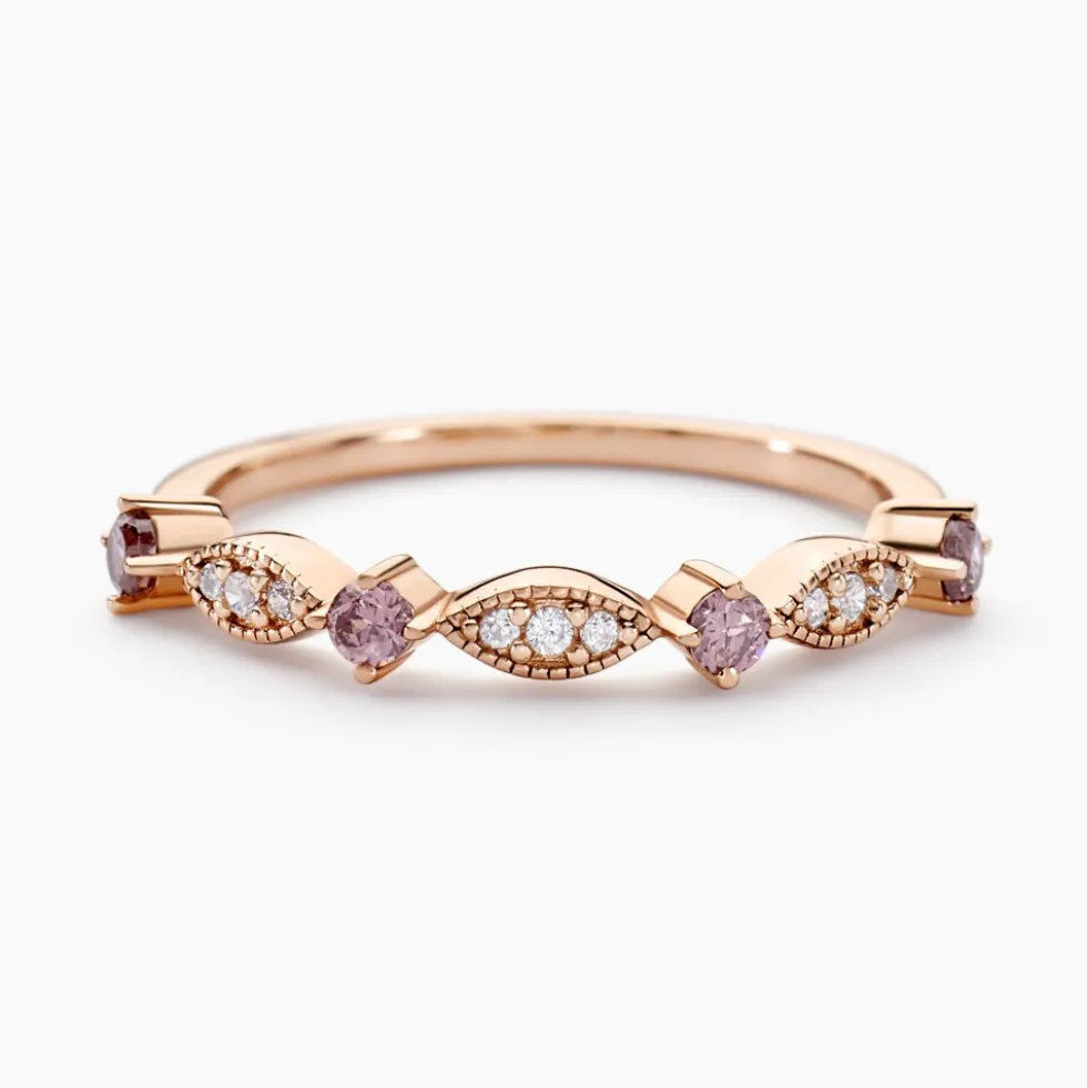Bague Eugenie Argent Rose Oxyde De Zirconium