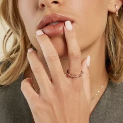 Bague Eugenie Argent Rose Oxyde De Zirconium