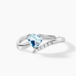 Bague Eva Or Blanc Topaze Et Oxyde De Zirconium