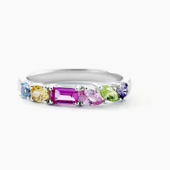 Bague Evasion Argent Blanc Oxyde De Zirconium Pierre De Synthese
