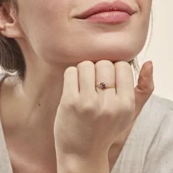 Bague Evka Or Jaune Rubis