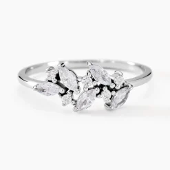 Bague Fidelis Or Blanc Oxyde De Zirconium