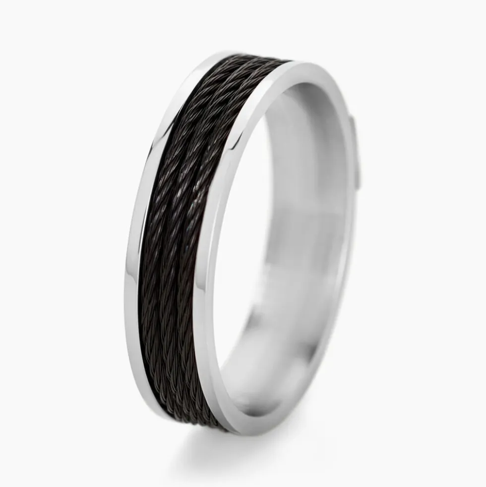 Bague Gaetane Acier Blanc