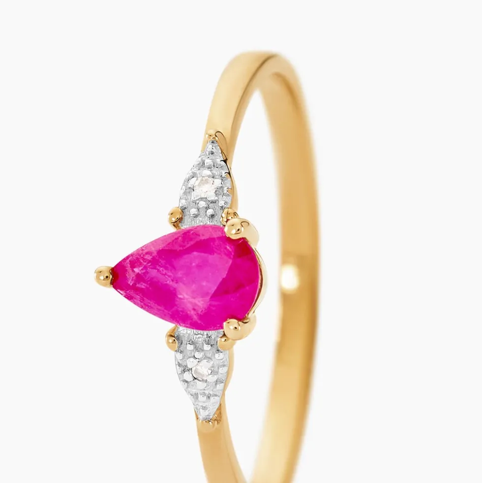 Bague Glykeria Or Jaune Rubis Diamant