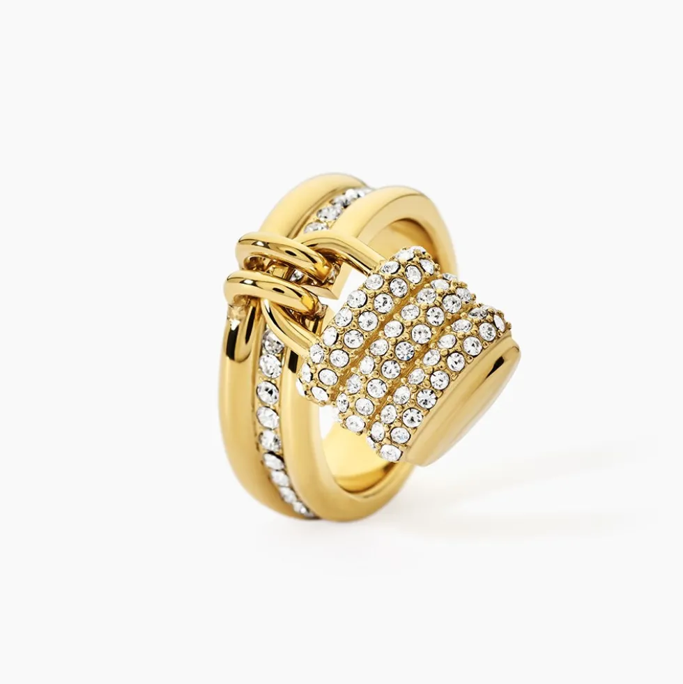 Bague Guess My Secret Acier Doré Oxyde De Zirconium
