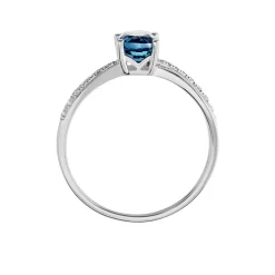 Bague Hama Or Blanc Topaze Et Oxyde De Zirconium