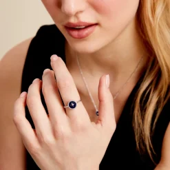 Bague Izarra Argent Blanc Lapis Lazuli