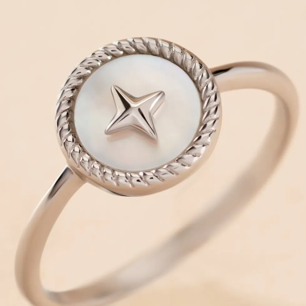 Bague Izarra Argent Blanc Nacre