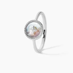 Bague Izarra Argent Blanc Nacre