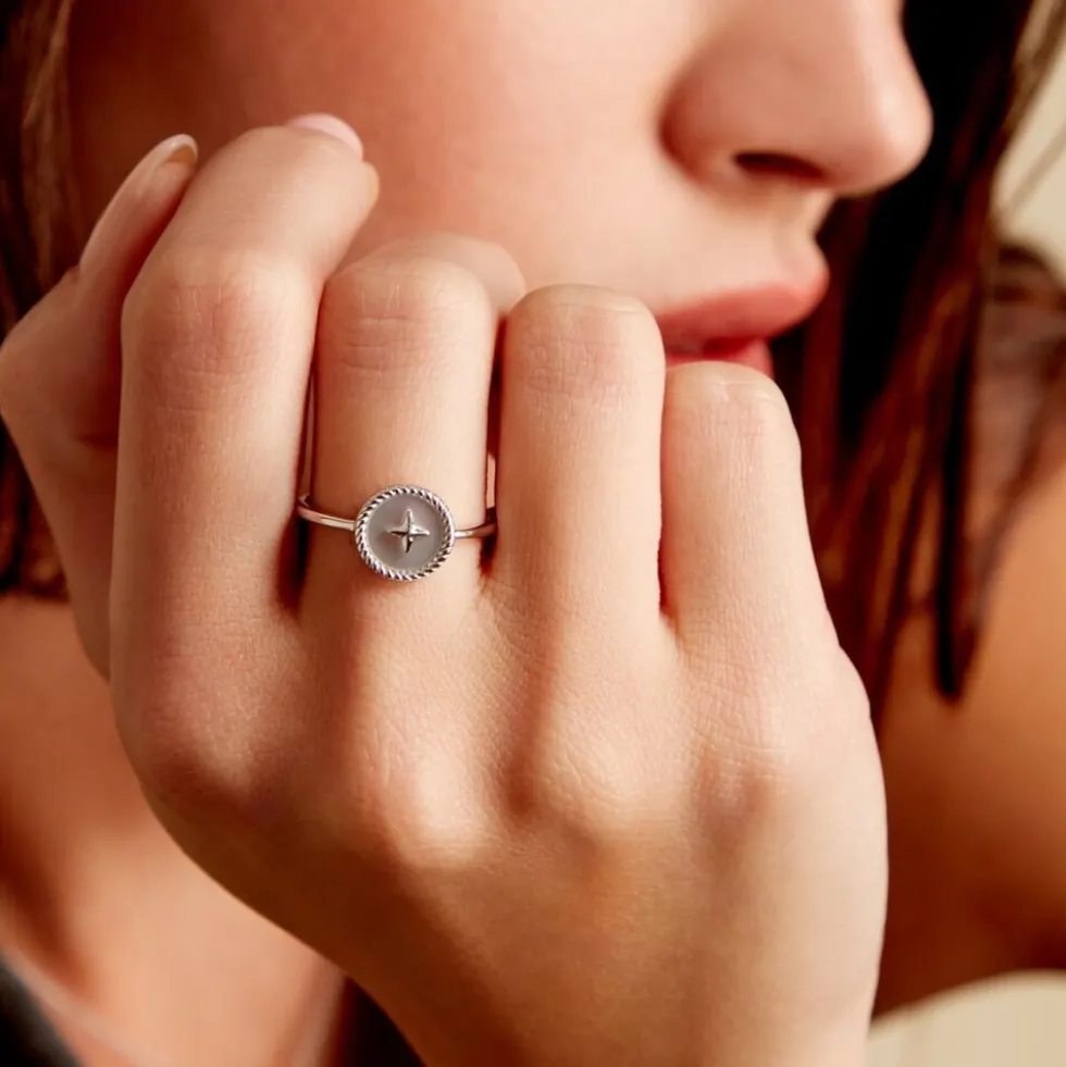 Bague Izarra Argent Blanc Nacre