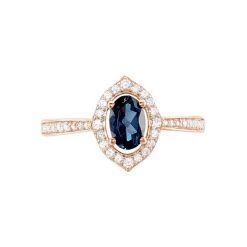 Bague Janna Or Rose Topaze Et Oxyde De Zirconium