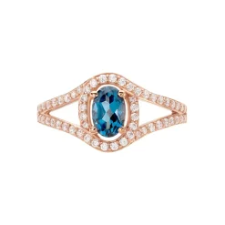 Bague Jannha Or Rose Topaze Et Oxyde De Zirconium