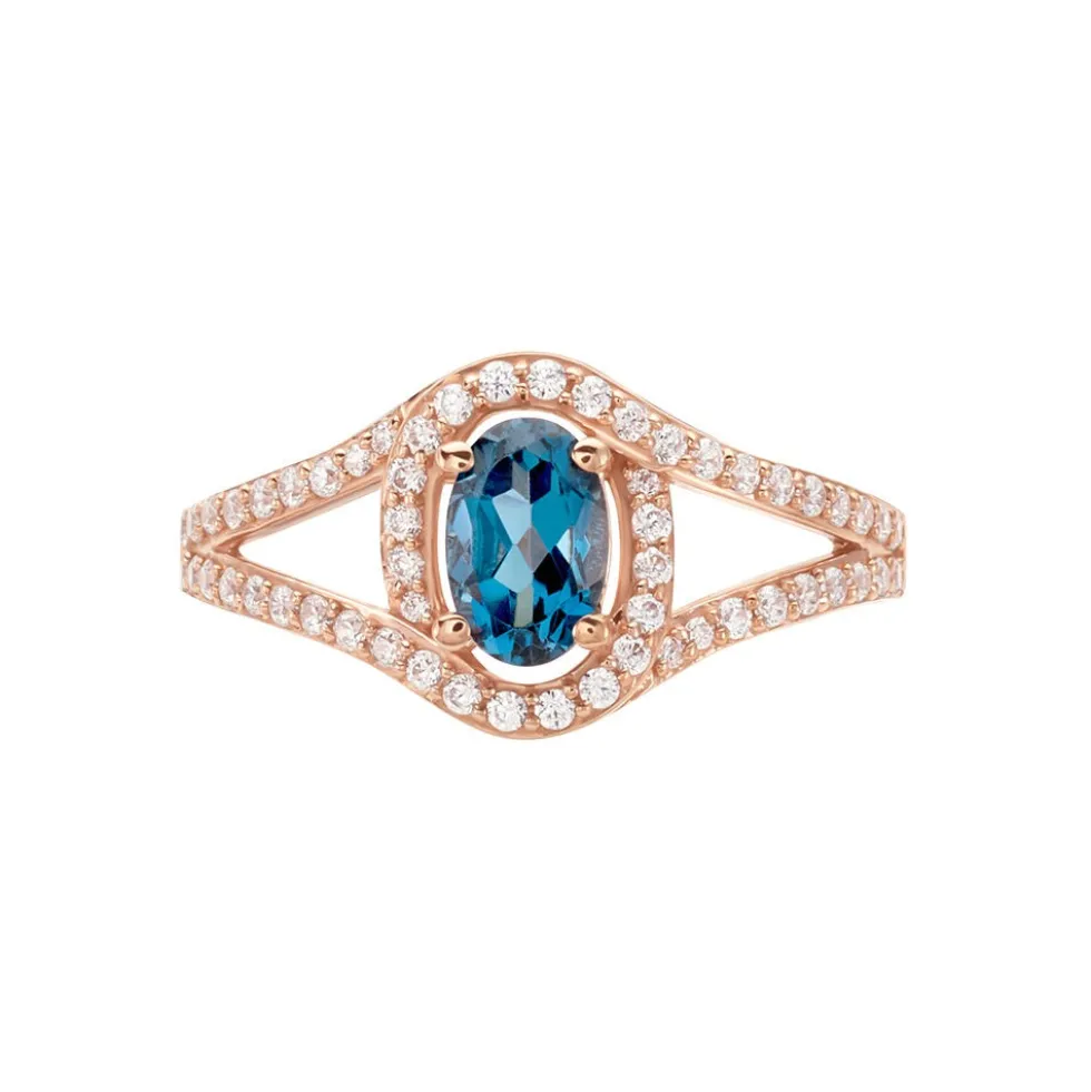 Bague Jannha Or Rose Topaze Et Oxyde De Zirconium