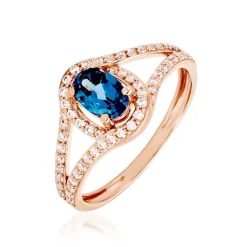 Bague Jannha Or Rose Topaze Et Oxyde De Zirconium