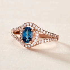 Bague Jannha Or Rose Topaze Et Oxyde De Zirconium