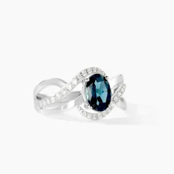 Bague Josyne Or Blanc Topaze Et Oxyde De Zirconium