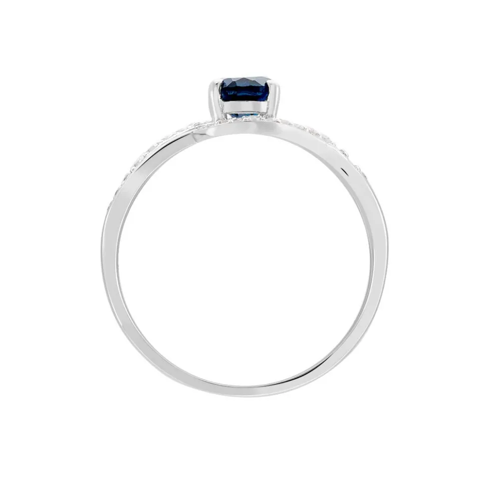 Bague Josyne Or Blanc Topaze Et Oxyde De Zirconium