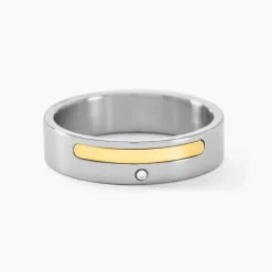 Bague Jourdan Ahou Acier Blanc Diamant