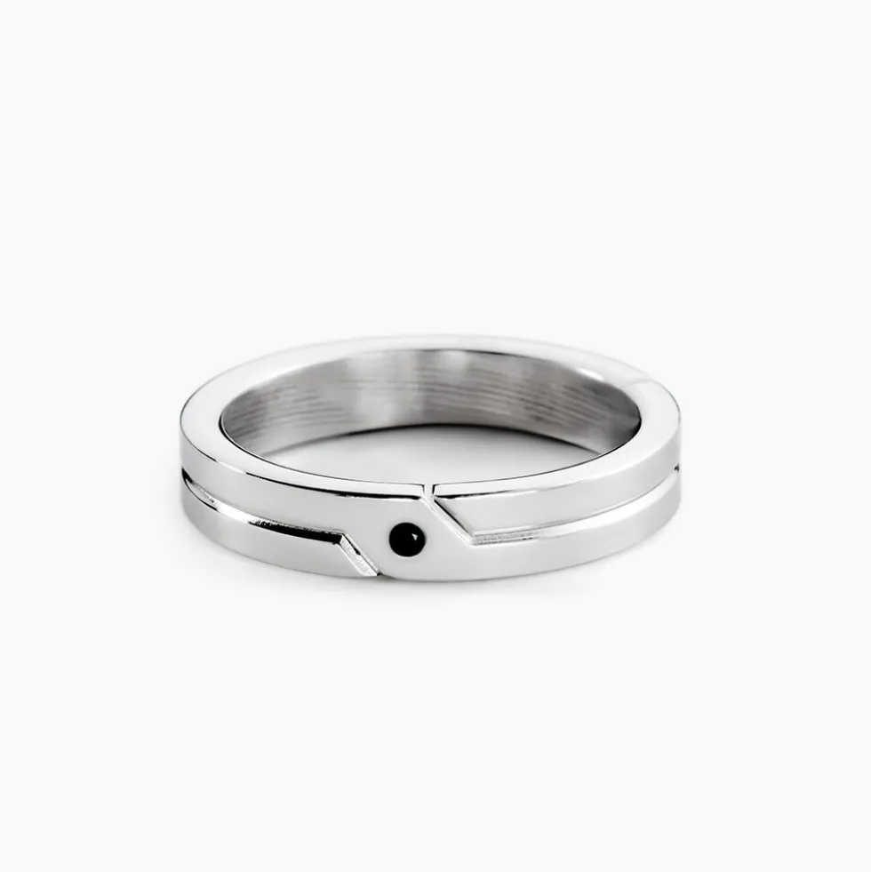 Bague Jourdan Ilker Acier Argenté Spinelle