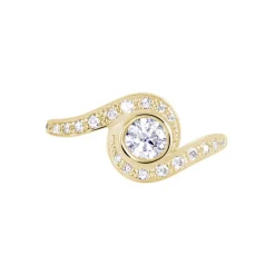 Bague Kampala Plaqué Or Oxydes De Zirconium
