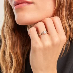 Bague Kate Rectangle Or Jaune Diamant