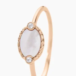 Bague La Muse Argent Rose Nacre Oxyde De Zirconium