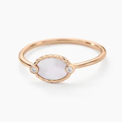 Bague La Muse Argent Rose Nacre Oxyde De Zirconium
