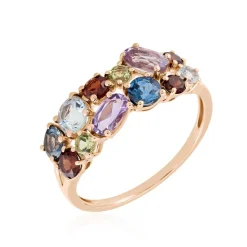 Bague Leonice Or Rose Topaze Amethyste