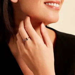 Bague Leonice Or Rose Topaze Amethyste