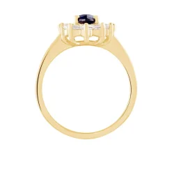 Bague Lisea Plaqué Or Jaune Verre Et Oxyde De Zirconium
