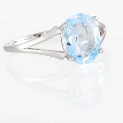 Bague Lis Or Blanc Topaze