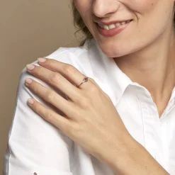 Bague Lorainne Argent Bicolore Oxyde De Zirconium