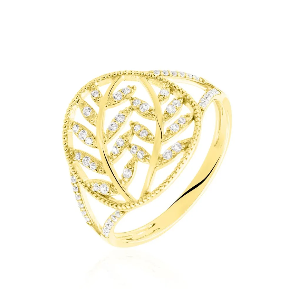 Bague Lucianise Or Jaune Oxyde De Zirconium
