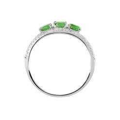 Bague Madeline Or Blanc Emeraude Diamant