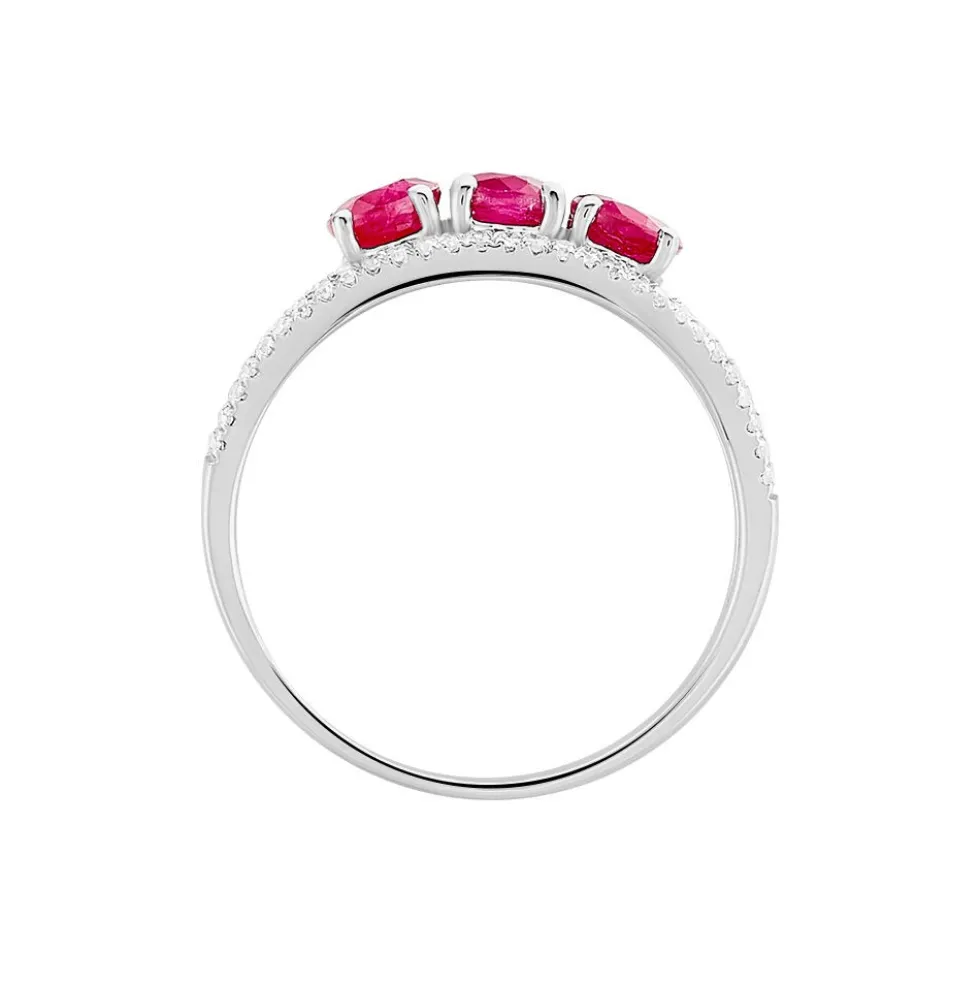 Bague Madeline Or Blanc Rubis Diamant