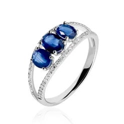 Bague Madeline Or Blanc Saphir Diamant