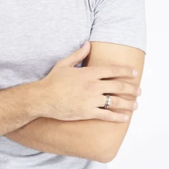 Bague Madine Acier Blanc Diamant