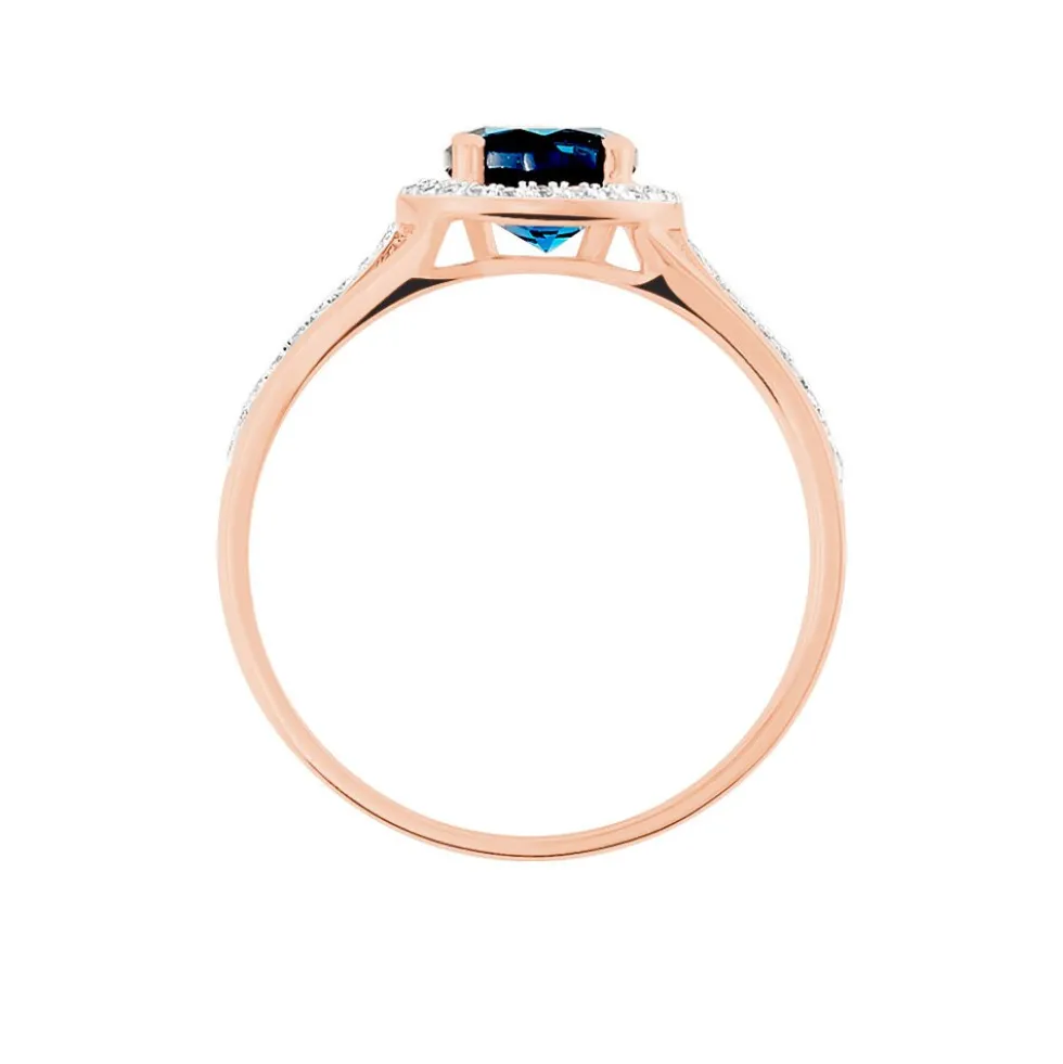 Bague Maeva Or Rose Topaze Et Oxyde De Zirconium