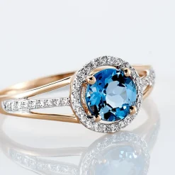 Bague Maeva Or Rose Topaze Et Oxyde De Zirconium