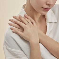 Bague Maria-serena Or Jaune Amethyste Et Oxyde De Zirconium