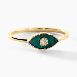 Bague Matiasma Or Jaune Malachite Diamant
