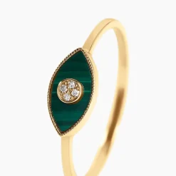 Bague Matiasma Or Jaune Malachite Diamant