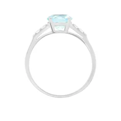 Bague Maysara Or Blanc Topaze Et Oxyde De Zirconium