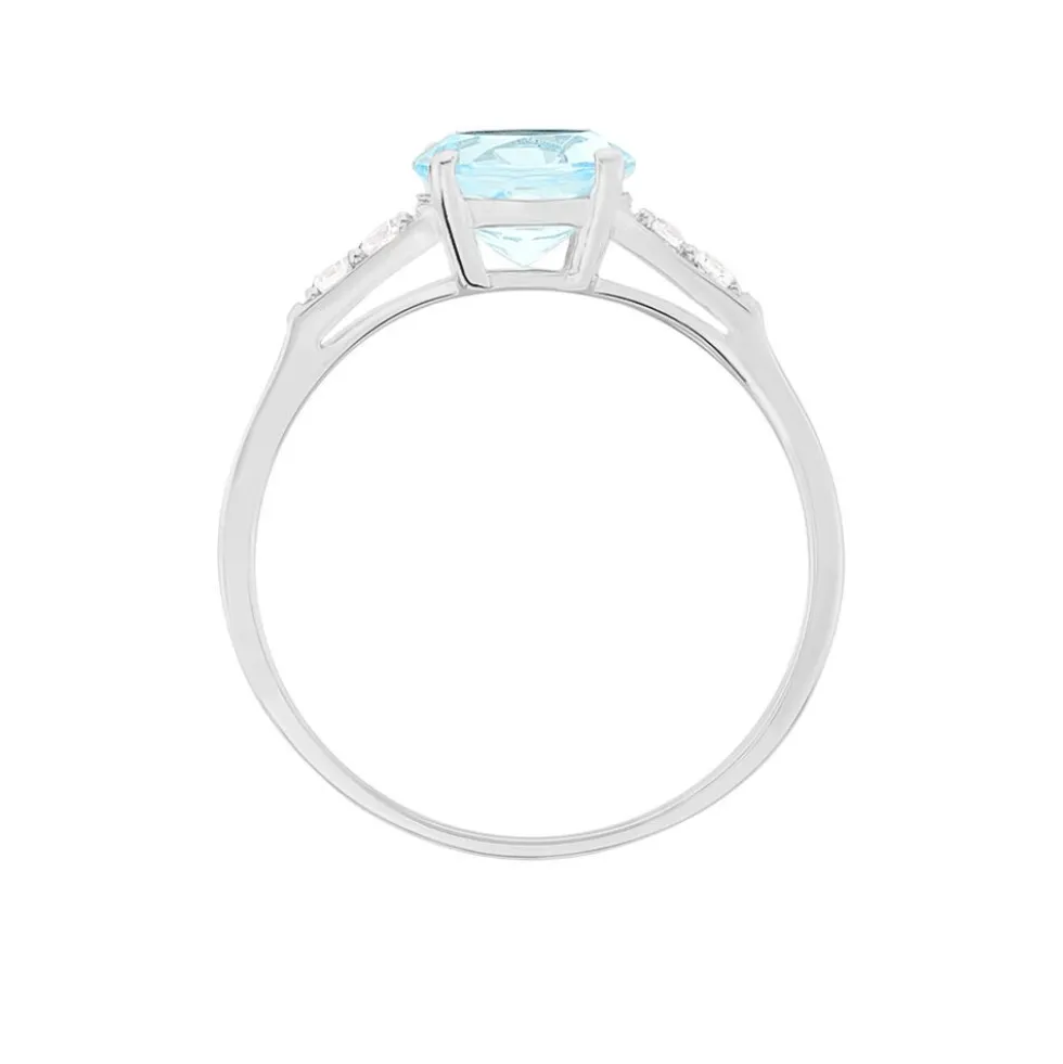 Bague Maysara Or Blanc Topaze Et Oxyde De Zirconium