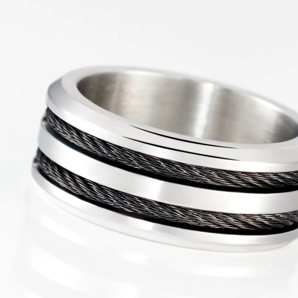 Bague Men's Steel Acier Blanc