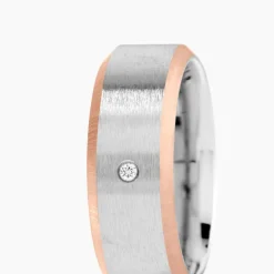 Bague Métal Acier Diamant Synthétique
