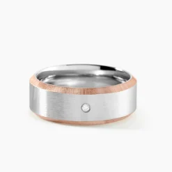 Bague Métal Acier Diamant Synthétique