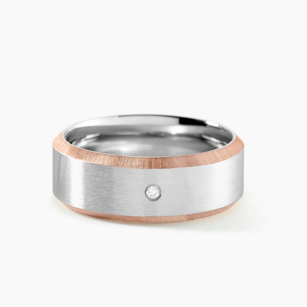 Bague Métal Acier Diamant Synthétique