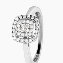 Bague Naveen Ld Platine Blanc Diamant Synthétique