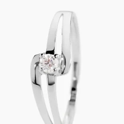 Bague Nesryne Or Blanc Oxyde De Zirconium